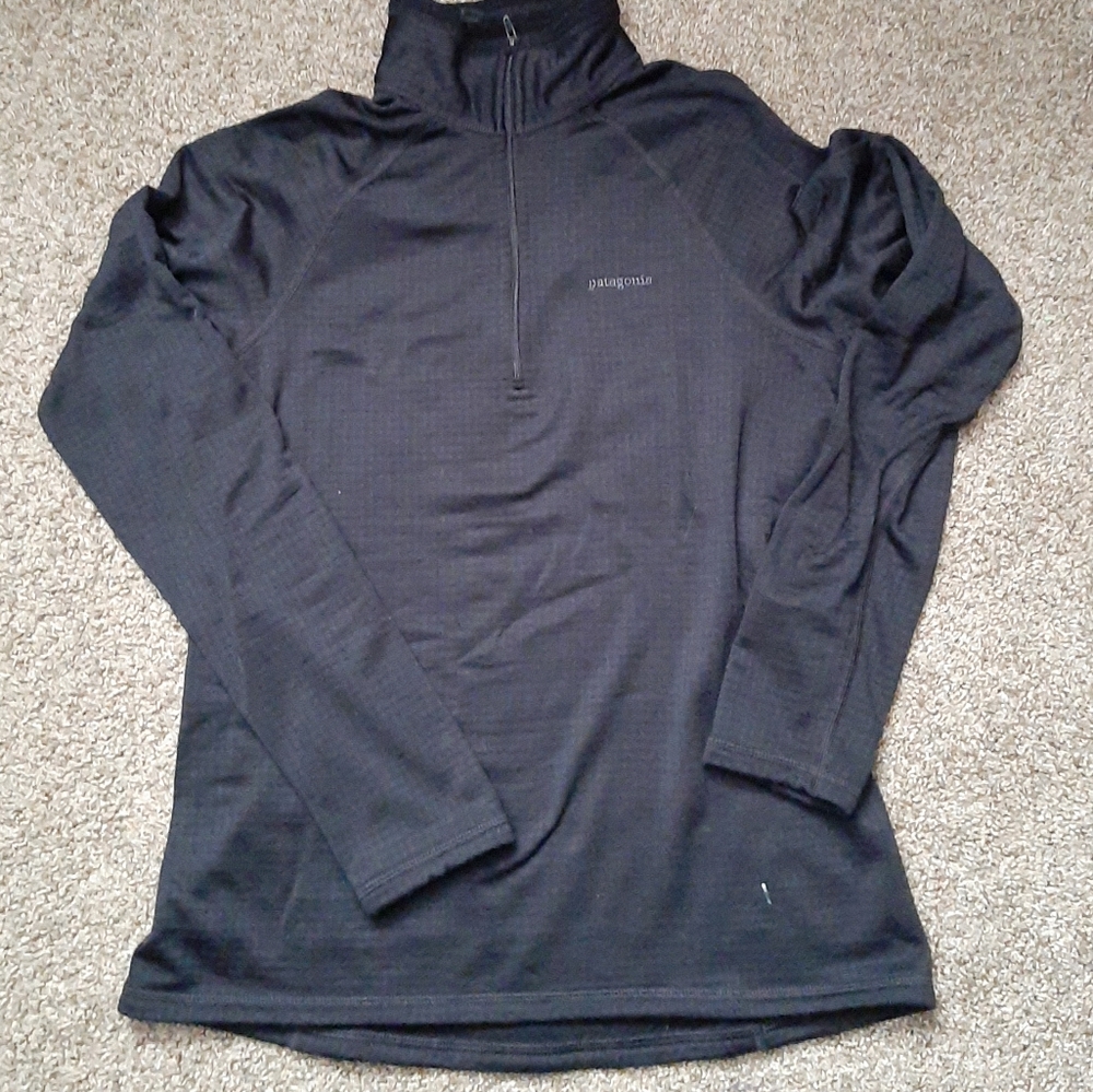 PATAGONIA R1 REGULATOR FLEECE HALF ZIP PULLOVER BLACK M MEDIUM WAFFLE POLARTEC